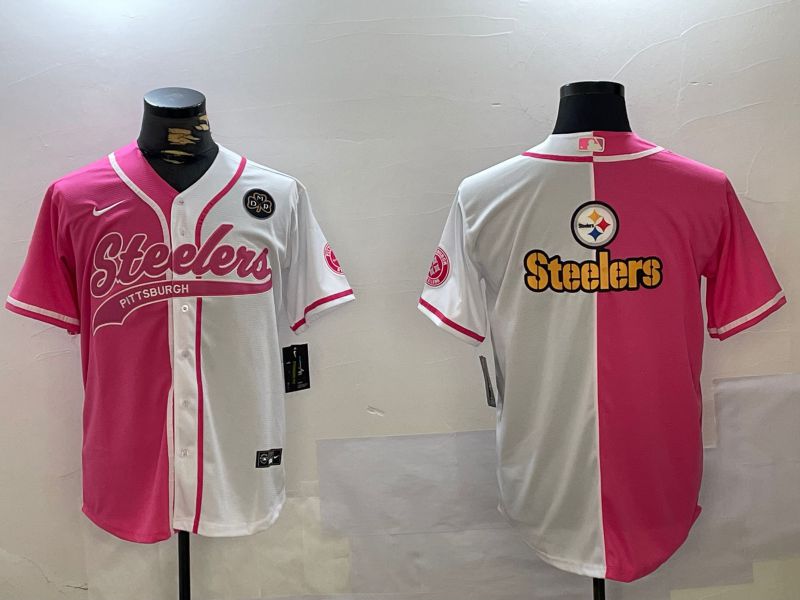 Men Pittsburgh Steelers Blank white pink Joint Name 2024 Nike Limited NFL Jersey style 11->dallas cowboys->NFL Jersey